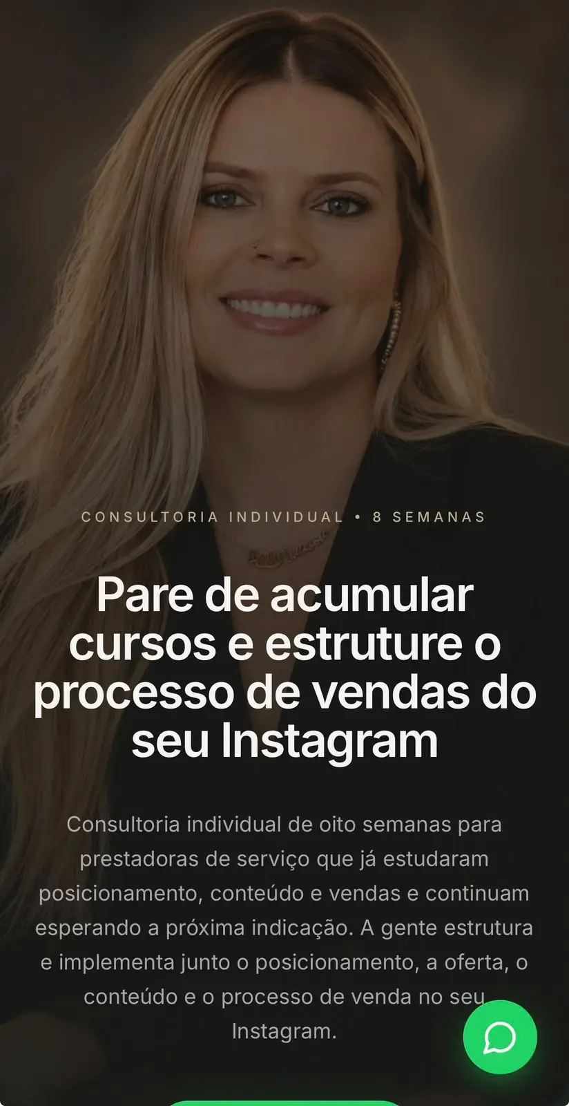 Página inicial do site Giselle Bertho